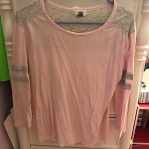 Baby pink and heather grey top